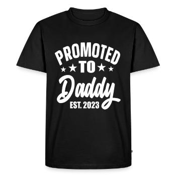 Promoted To Daddy Est 2023 - Men's Premium Organic T-Shirt - black - Front - Nico (187cm)