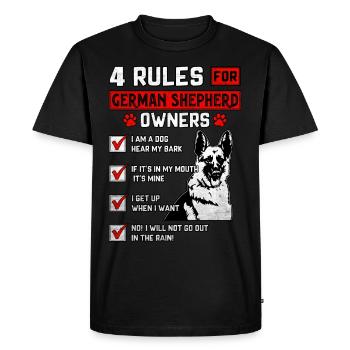 4 Rules for German Shepherd Owners - Men's Premium Organic T-Shirt - black - Front - Nico (187cm)