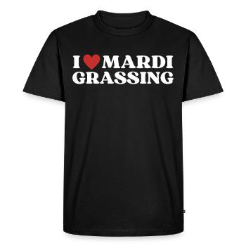 Mardi Gras Costume - I love Mardi Grassing 2023 - Men's Premium Organic T-Shirt - black - Front - Nico (187cm)