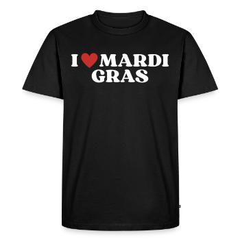 Mardi Gras Costume - I love Mardi Gras 2023 - Men's Premium Organic T-Shirt - black - Front - Nico (187cm)