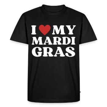 Mardi Gras Costume - I love my Mardi Gras 2023 - Men's Premium Organic T-Shirt - black - Front - Nico (187cm)