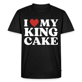 Mardi Gras Costume - I love my King Cake 2023 - Men's Premium Organic T-Shirt - black - Front - Nico (187cm)