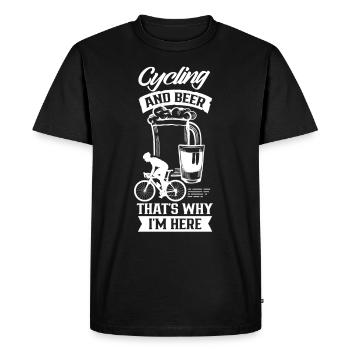 Le vélo et la bière, c’est pourquoi je suis ici vélo - T-shirt Premium bio Homme - noir - Devant - Nico (187cm)
