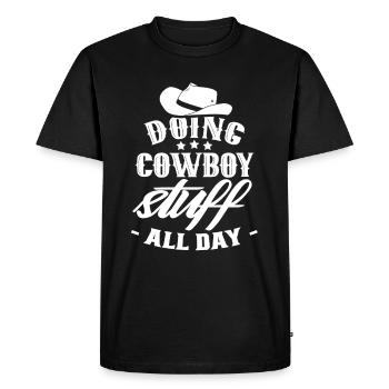 Les trucs de cow-boy toute la journée rendent le cow-boy mignon - T-shirt Premium bio Homme - noir - Devant - Nico (187cm)