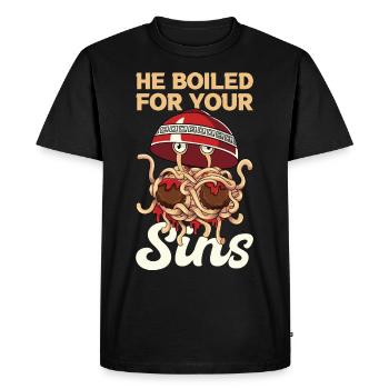 Flying Spaghetti Monster FSM - Men's Premium Organic T-Shirt - black - Front - Nico (187cm)