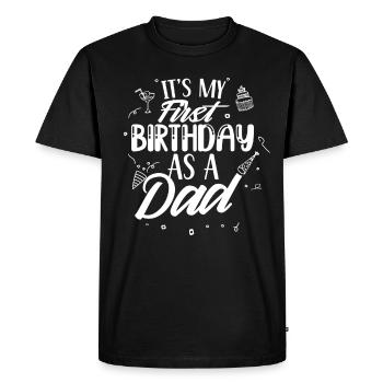 C’est mon premier anniversaire en tant que papa papa - T-shirt Premium bio Homme - noir - Devant - Nico (187cm)