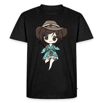 Bohème Esthétique Anime Fille Chibi Celestial - T-shirt Premium bio Homme - noir - Devant - Nico (187cm)