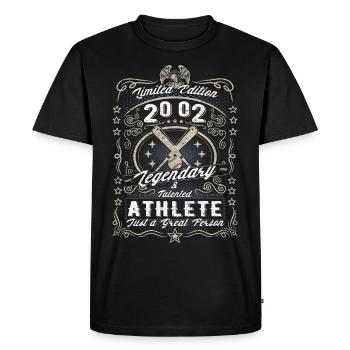 Vintage 2002 Baseball Birthday Gift Hobby - Men's Premium Organic T-Shirt - black - Front - Nico (187cm)