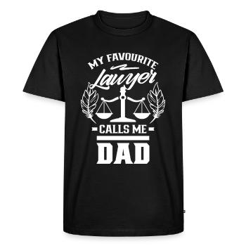 Mon avocat préféré m’appelle Papa Jurist Jura - T-shirt Premium bio Homme - noir - Devant - Nico (187cm)