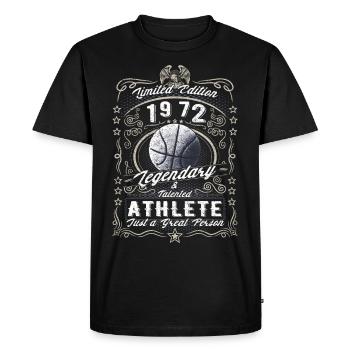 Vintage 1972 Basketball Birthday Gift Hobby - Men's Premium Organic T-Shirt - black - Front - Nico (187cm)