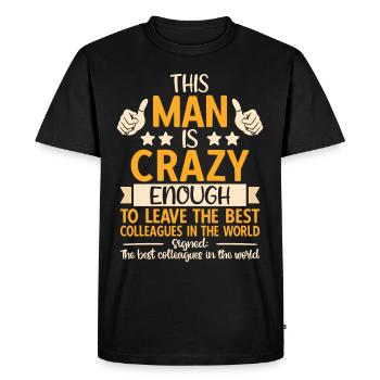 Cadeau d’adieu Collègue d’adieu Changement d’emploi - T-shirt Premium bio Homme - noir - Devant - Nico (187cm)