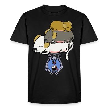 Réveil chiens paresseux sommeil fatigue apathique - T-shirt Premium bio Homme - noir - Devant - Nico (187cm)