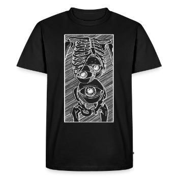 Art Academia Esthétique Squelette Bizarre Globes oculaires - T-shirt Premium bio Homme - noir - Devant - Nico (187cm)