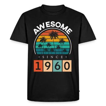 1960 Anniversaire Naissance Année de naissance millésime - T-shirt Premium bio Homme - noir - Devant - Nico (187cm)