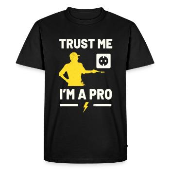Je suis un artisan professionnel drôle d’électricien - T-shirt Premium bio Homme - noir - Devant - Nico (187cm)