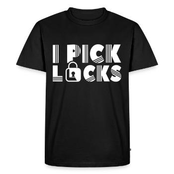 I Crack Locks Lock Cracker Lock Picking - T-shirt Premium bio Homme - noir - Devant - Nico (187cm)