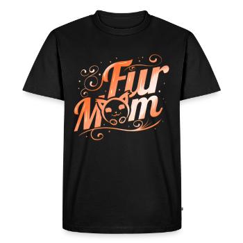 Mom en fourrure de chat moelleux sur le ronronnement - T-shirt Premium bio Homme - noir - Devant - Nico (187cm)