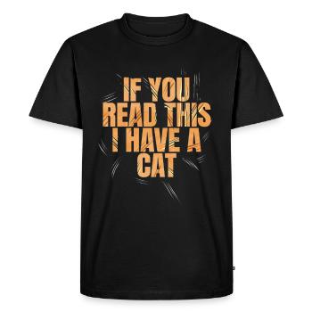 Logo Si vous lisez ceci, j’ai un chat le ronronnement - T-shirt Premium bio Homme - noir - Devant - Nico (187cm)