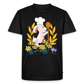 Cuisine de Pâques Cuisinier Cuillère de cuisson Lapin de Pâques Cuisinier - T-shirt Premium bio Homme - noir - Devant - Nico (187cm)
