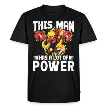 Strongman Man Lot Of Power Fitness Bodybuilding - Men's Premium Organic T-Shirt - black - Front - Nico (187cm)