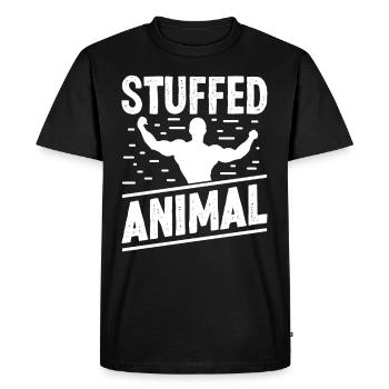 Strongman Stuffed Animal Gym Fitness Bodybuilding - Men's Premium Organic T-Shirt - black - Front - Nico (187cm)