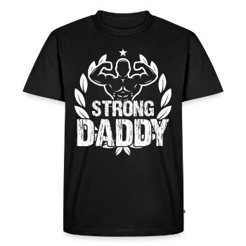 Strongman Strong Daddy Gym Fitness Bodybuilding - Men's Premium Organic T-Shirt - black - Front - Nico (187cm)