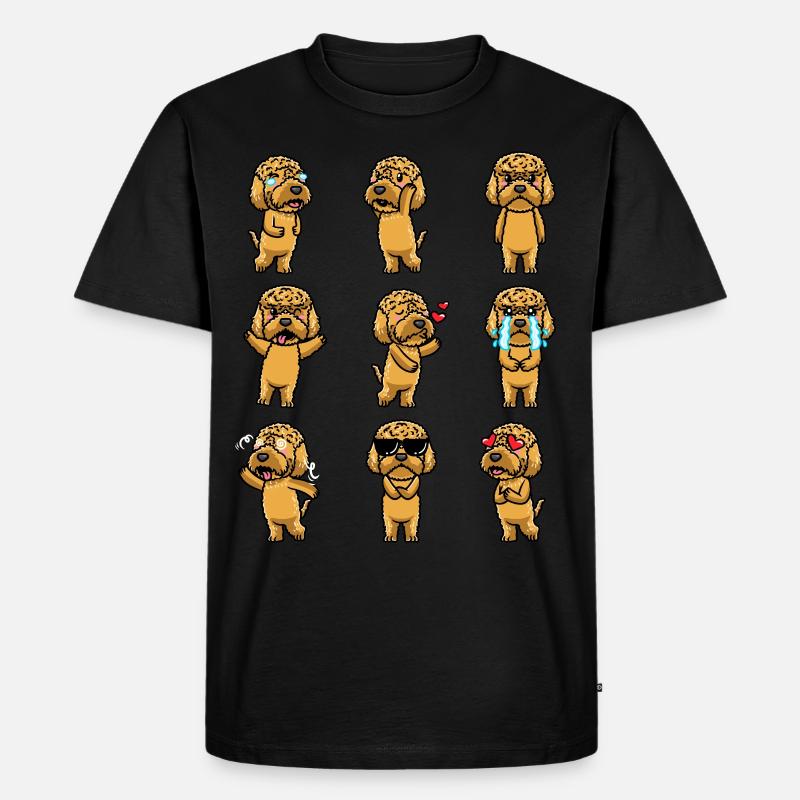 Kawaii Cockapoo Hund Emoticon - Männer Premium Bio T-Shirt - Schwarz