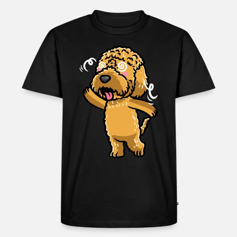 Kawaii Cockapoo Hund Emoticon - Männer Premium Bio T-Shirt - Schwarz