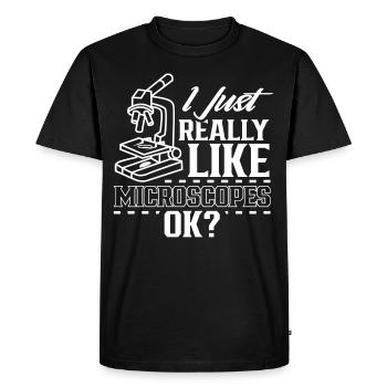 I just like microscopes very sayings microscope microscope - Men's Premium Organic T-Shirt - black - Front - Nico (187cm)