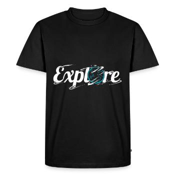 Logo Explorez le monde - Mother Earth On Camping - T-shirt Premium bio Homme - noir - Devant - Nico (187cm)