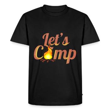 Logo Campons sur Camp Fire On Camping - T-shirt Premium bio Homme - noir - Devant - Nico (187cm)