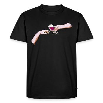 Boujee Création Esthétique D’Adam Wine Bougie - T-shirt Premium bio Homme - noir - Devant - Nico (187cm)
