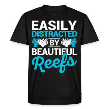 Drôle de biologiste marin Récif corallien - T-shirt Premium bio Homme - noir - Devant - Nico (187cm)