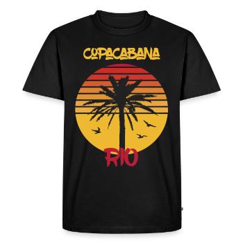 Rio Surf Copacabana Palm Holiday Beach Ocean - T-shirt Premium bio Homme - noir - Devant - Nico (187cm)