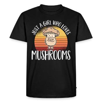 Cueilleur de champignons Chasseurs de champignons Amateurs de champignons Champignons Ferme de champignons - T-shirt Premium bio Homme - noir - Devant - Nico (187cm)