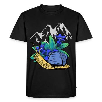 Montagnes Tiroler Schnecke Amoureux de la nature randonnée - T-shirt Premium bio Homme - noir - Devant - Nico (187cm)