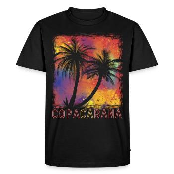Palmier coloré Copacabana Paradise Rio Beach Ocean - T-shirt Premium bio Homme - noir - Devant - Nico (187cm)
