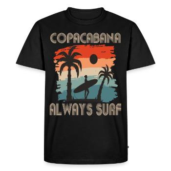 Copacabana Surfing Rio Holiday Sea Beach Sun - T-shirt Premium bio Homme - noir - Devant - Nico (187cm)
