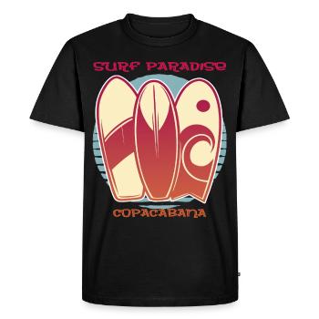 Rio Copacabana Surf Paradise Holiday Sea Beach Sun - T-shirt Premium bio Homme - noir - Devant - Nico (187cm)