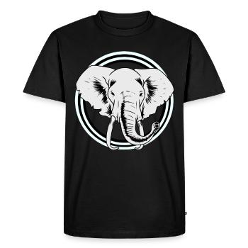 Eléphant Afrique Eléphants Faune Zoo Pachydermes - T-shirt Premium bio Homme - noir - Devant - Nico (187cm)