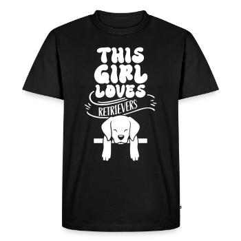 This girl loves retriever retrievers dog - Men's Premium Organic T-Shirt - black - Front - Nico (187cm)