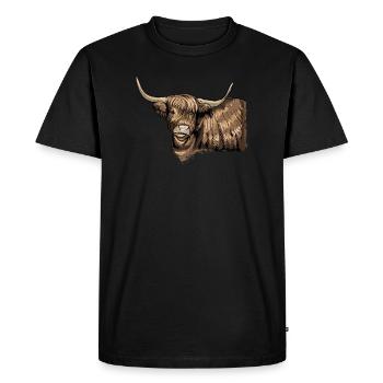 Galloway cattle I Scotland cattle breeding for - Men's Premium Organic T-Shirt - black - Front - Nico (187cm)