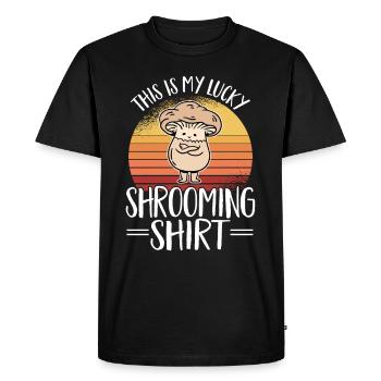 Cueilleur de champignons Chasseurs de champignons Amateurs de champignons Champignons Ferme de champignons - T-shirt Premium bio Homme - noir - Devant - Nico (187cm)