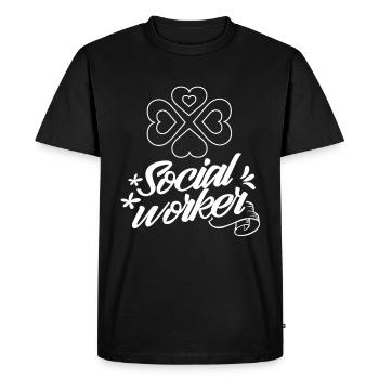Profession de travailleur social Travail social Travailleur social - T-shirt Premium bio Homme - noir - Devant - Nico (187cm)