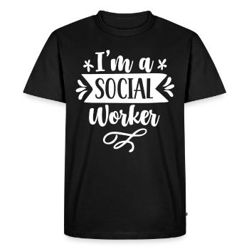 Je suis un travailleur social qui forme un travailleur social - T-shirt Premium bio Homme - noir - Devant - Nico (187cm)