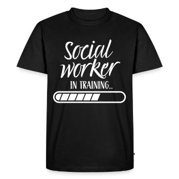 Travailleur social en formation Travailleur social - T-shirt Premium bio Homme - noir - Devant - Nico (187cm)