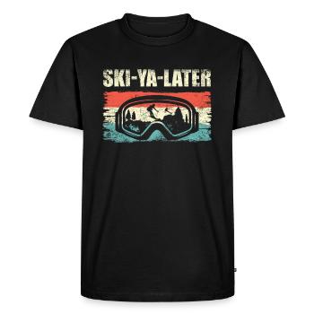 Ski-ya Late Ski Goggles Skiing Lovers Ice Skiing - T-shirt Premium bio Homme - noir - Devant - Nico (187cm)
