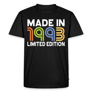 30e anniversaire Né en 1993 Fabriqué en 1993 - T-shirt Premium bio Homme - noir - Devant - Nico (187cm)