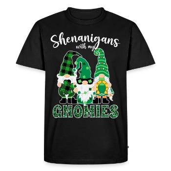 Shenanigans with my gnomies St. Paddy's Day - Men's Premium Organic T-Shirt - black - Front - Nico (187cm)