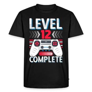 12th grade completed Gymnasium Gymnasium Gymnasium - Men's Premium Organic T-Shirt - black - Front - Nico (187cm)